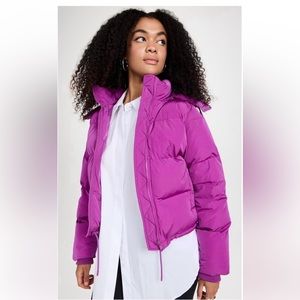 Good American Puffer Jacket Short Purple Size 4X